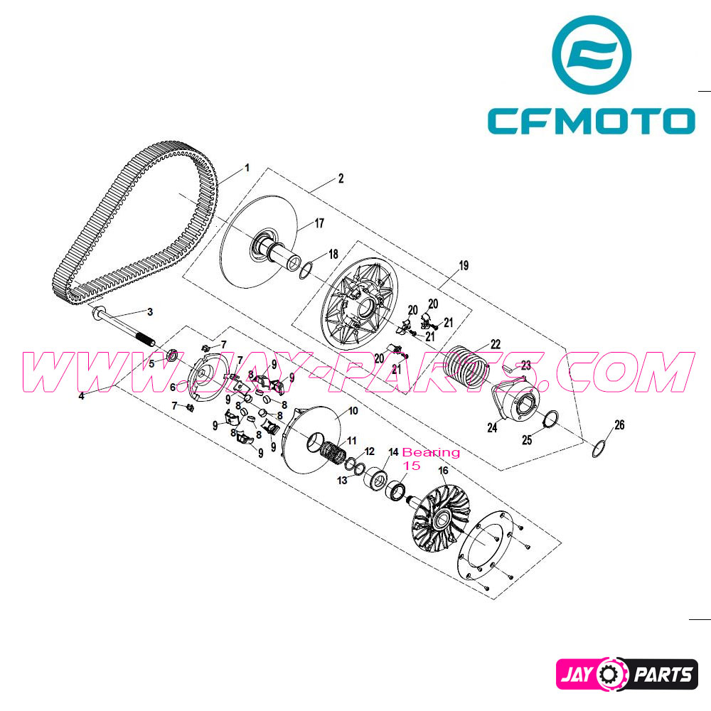 One Way Bearing / Overrunning Clutch For CFMoto CForce 400, 500, 600 (0GR0-051300)