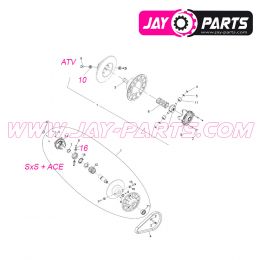 JAY PARTS Secondary Clutch Inner & Outer Roller Kit Polaris - Upgrade für OEM 5434534, 3234197 - JP0230