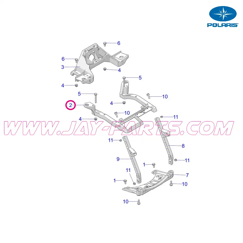 Original Polaris Support Rack Top, Cast - Polaris Scrambler 850/1000 - Polaris OEM #5639282