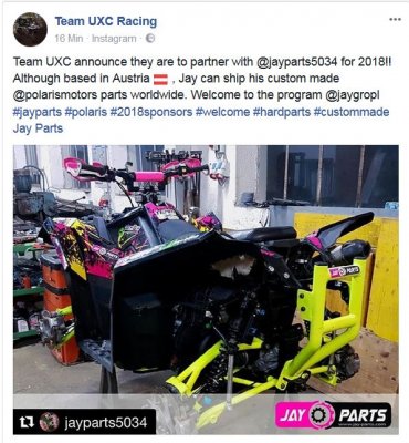UXC Racing Partnership with Jay Parts